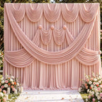 20x10ft Wrinkle Free Dusty Pink Backdrop Curtains for Parties, 4 Panels 5x10ft Silky Polyester Photo Backdrop, alternate view
