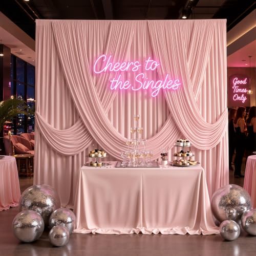 20x10ft Wrinkle Free Dusty Pink Backdrop Curtains for Parties, 4 Panels 5x10ft Silky Polyester Photo Backdrop, alternate view