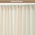 20x10ft Wrinkle Free Ivory Backdrop Curtain for Parties Soft Fabric Drapes Wedding Ivory Curtain Backdrop for, alternate view