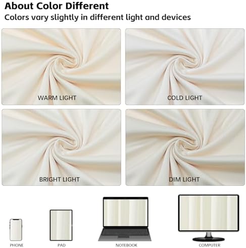 20x10ft Wrinkle Free Ivory Backdrop Curtain for Parties Soft Fabric Drapes Wedding Ivory Curtain Backdrop for, alternate view