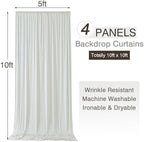 20x10ft Wrinkle Free Ivory Backdrop Curtains for Parties, 4 Panels 5x10ft Silky Polyester Photo Backdrop Drapes, alternate