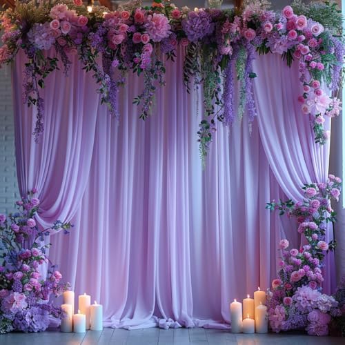 20x10ft Wrinkle Free Lavender Backdrop Curtain for Parties Soft Fabric Drapes Wedding Curtain Backdrop for