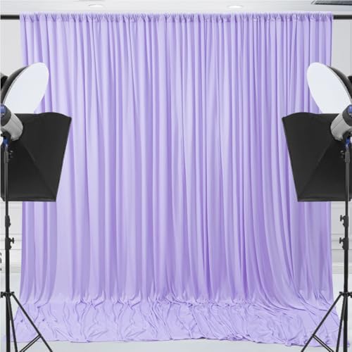 20x10ft Wrinkle Free Lavender Backdrop Curtain for Parties Soft Fabric Drapes Wedding Curtain Backdrop for, alternate view 2