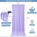 20x10ft Wrinkle Free Lavender Backdrop Curtain for Parties Soft Fabric Drapes Wedding Curtain Backdrop for, alternate view 3