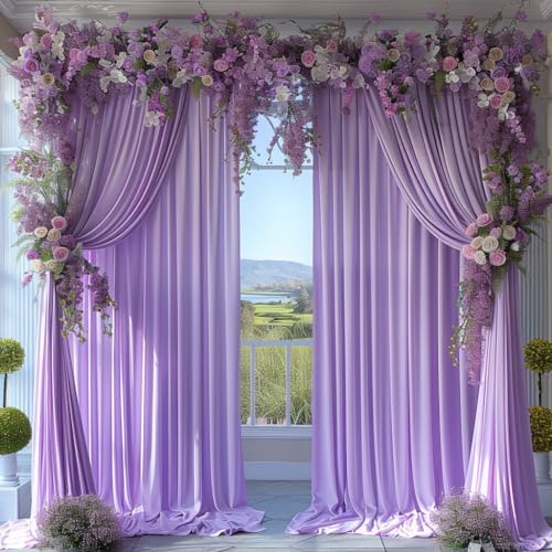 20x10ft Wrinkle Free Lavender Backdrop Curtain for Parties Soft Fabric Drapes Wedding Curtain Backdrop for, alternate view 5