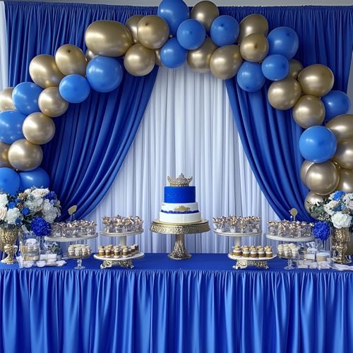 20x10FT Wrinkle Free Royal Blue Backdrop Curtains for Parties Blue Curtain Backdrop for Baby Shower Soft, alternate view 6