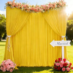 20x10ft Yellow Backdrop Curtain Panels for Parties - Wrinkle Free Polyester Photo Curtain Backdrop Wedding Back, alternate