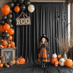 20x12 FT Black Backdrop Curtain for Parties Wrinkle Free Photo Backdrop Curtains Polyester Wedding Back Drop, alternate view