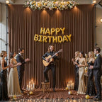 20x12 FT Brown Backdrop Curtain for Parties Wrinkle Free Photo Backdrop Curtains Polyester Wedding Back Drop, alternate view