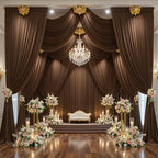 20x12 FT Brown Backdrop Curtain for Parties Wrinkle Free Photo Backdrop Curtains Polyester Wedding Back Drop, alternate view