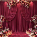 20x12 FT Burgundy Backdrop Curtain for Parties Wrinkle Free Photo Backdrop Curtains Polyester Wedding Back Drop