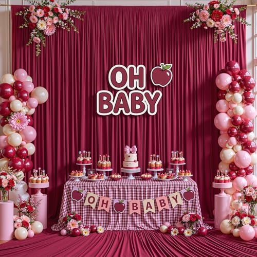 20x12 FT Burgundy Backdrop Curtain for Parties Wrinkle Free Photo Backdrop Curtains Polyester Wedding Back Drop, alternate