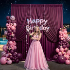 20x12 ft Burgundy Backdrop Curtains for Weddings, Birthdays and Photos in 20x12 ft, alternate view 5