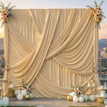 20x12 ft Champagne Backdrop Curtains for Weddings, Birthdays and Photos in 20x12 ft