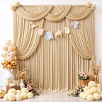 20x12 ft Champagne Backdrop Curtains for Weddings, Birthdays and Photos in 20x12 ft, alternate view 3