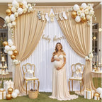 20x12 ft Champagne Backdrop Curtains for Weddings, Birthdays and Photos in 20x12 ft, alternate view 6