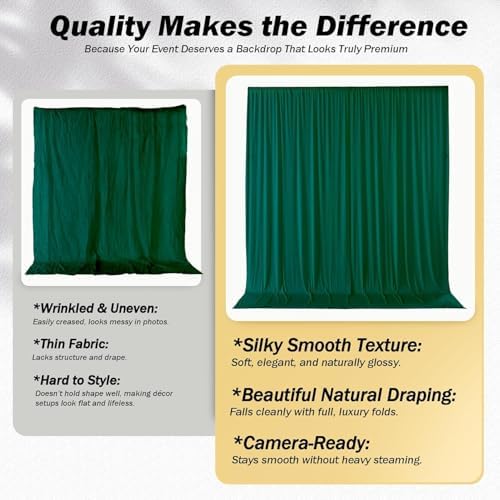 20x12 ft Forest Green Backdrop Curtains for Weddings, Birthdays and Photos in 20x12 ft, alternate view 3