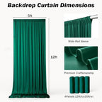20x12 ft Forest Green Backdrop Curtains for Weddings, Birthdays and Photos in 20x12 ft, alternate view 6