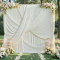 20x12 ft Ivory Backdrop Curtains for Weddings Parties, Birthdays and Photos in 20x12 ft