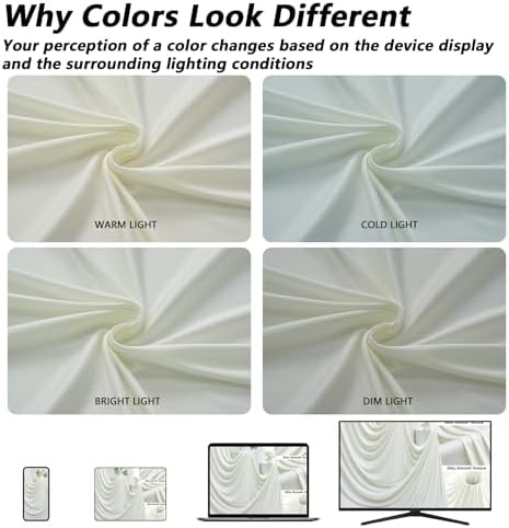 20x12 ft Ivory Backdrop Curtains for Weddings Parties, Birthdays and Photos in 20x12 ft, alternate view 2