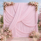 20x12 ft Light Pink Backdrop Curtains for Weddings, Birthdays and Photos in 20x12 ft