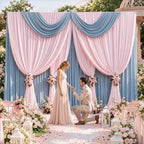 20x12 ft Light Pink Backdrop Curtains for Weddings, Birthdays and Photos in 20x12 ft, alternate view 2