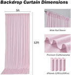 20x12 ft Light Pink Backdrop Curtains for Weddings, Birthdays and Photos in 20x12 ft, alternate view 3