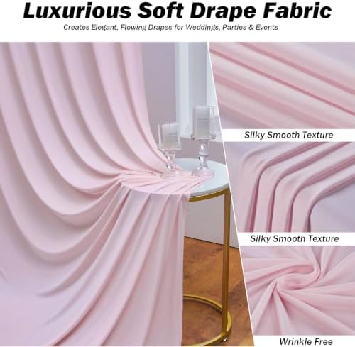20x12 ft Light Pink Backdrop Curtains for Weddings, Birthdays and Photos in 20x12 ft, alternate view 4