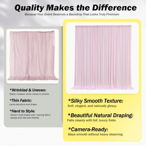 20x12 ft Light Pink Backdrop Curtains for Weddings, Birthdays and Photos in 20x12 ft, alternate view 5
