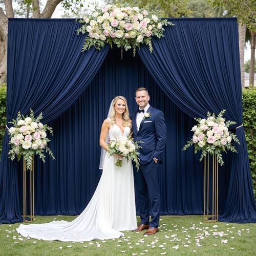 20x12 ft Navy Blue Backdrop Curtains for Weddings, Birthdays and Photos in 20x12 ft, alternate view 2