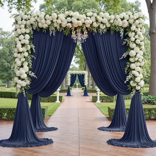 20x12 ft Navy Blue Backdrop Curtains for Weddings, Birthdays and Photos in 20x12 ft, alternate view 3