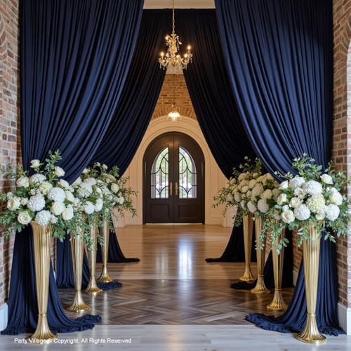 20x12 ft Navy Blue Backdrop Curtains for Weddings, Birthdays and Photos in 20x12 ft, alternate view 4