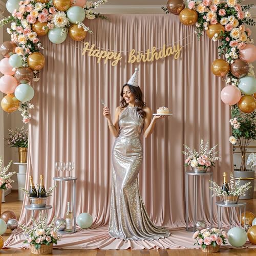 20x12 FT Nude Rose Backdrop Curtain for Parties Wrinkle Free Photo Backdrop Curtains Polyester Wedding Back Drop, alternate