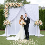 20x12 ft White Backdrop Curtains for Weddings Parties, Birthdays and Photos in 20x12 ft, alternate view 2