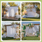 20x12 ft White Backdrop Curtains for Weddings Parties, Birthdays and Photos in 20x12 ft, alternate view 5