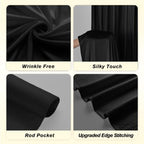 20x12ft Black Backdrop Curtains for Wedding, Wrinkle-Resistant in W5' x H12'(4 Panels) in Black, alternate view 2