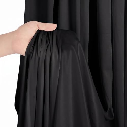 20x12ft Black Backdrop Curtains for Wedding, Wrinkle-Resistant in W5' x H12'(4 Panels) in Black, alternate view 4