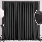 20x12ft Black Backdrop Curtains for Wedding, Wrinkle-Resistant in W5' x H12'(4 Panels) in Black, alternate view 7