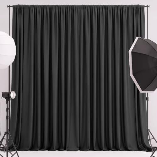 20x12ft Black Backdrop Curtains for Wedding, Wrinkle-Resistant in W5' x H12'(4 Panels) in Black, alternate view 7