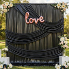 20x12FT Black Sequin Curtains Backdrop, Wrinkle Free Fabric for Halloween in 20x12FT, alternate view 2