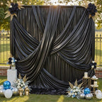 20x12FT Black Sequin Curtains Backdrop, Wrinkle Free Fabric for Halloween in 20x12FT, alternate view 3