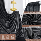 20x12FT Black Sequin Curtains Backdrop, Wrinkle Free Fabric for Halloween in 20x12FT, alternate view 5