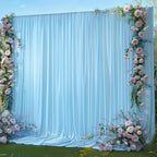 20x12ft Blue Backdrop Curtain Panels for Parties - Wrinkle Free Polyester Photo Curtain Backdrop Wedding Back