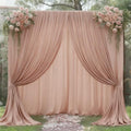 20x12ft Blush Nude Backdrop Curtain Panels for Parties - Wrinkle Free Polyester Photo Curtain Backdrop Wedding