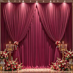 20x12ft Burgundy Backdrop Curtain Panels for Parties - Wrinkle Free Polyester Photo Curtain Backdrop Wedding, alternate view