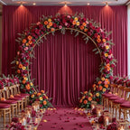 20x12ft Burgundy Backdrop Curtain Panels for Parties - Wrinkle Free Polyester Photo Curtain Backdrop Wedding, alternate view