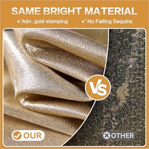 20x12FT Champagne Sequin Backdrop Curtain-4 Panels of 5x12FT Wrinkle-Free Glitter Drapes for Photography, alternate view 3