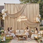 20x12FT Champagne Sequin Backdrop Curtain-4 Panels of 5x12FT Wrinkle-Free Glitter Drapes for Photography, alternate view 4