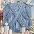 20x12ft Dusty Blue Backdrop Curtain for Wedding Parties, 4 Panels (5x12 ft Each) Wrinkle-Free Dackdrop Curtains