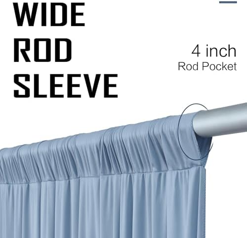 20x12ft Dusty Blue Backdrop Curtain for Wedding Parties, 4 Panels (5x12 ft Each) Wrinkle-Free Dackdrop Curtains, alternate